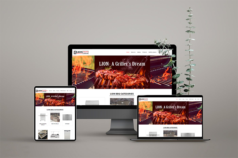 Website for LION BBQ Grills Partners